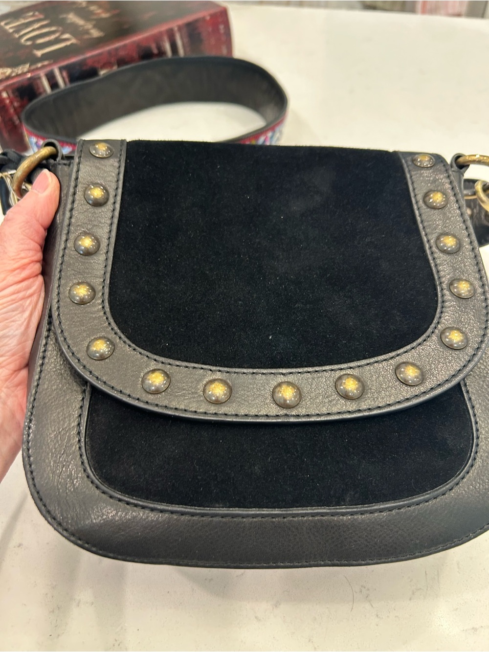 Johnny Was Black Crossbody with Multicolor Embroidered Strap - Picture 4 of 16